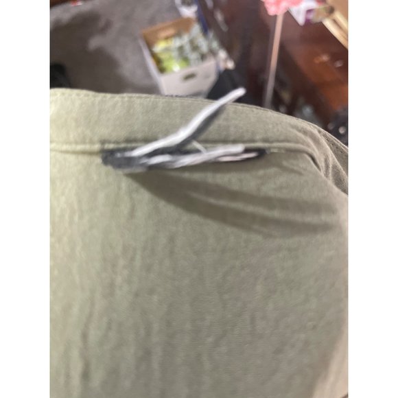 ANA A New Approach Olive Green Lace Up 3/4 Sleeve Blouse. - Picture 8 of 10